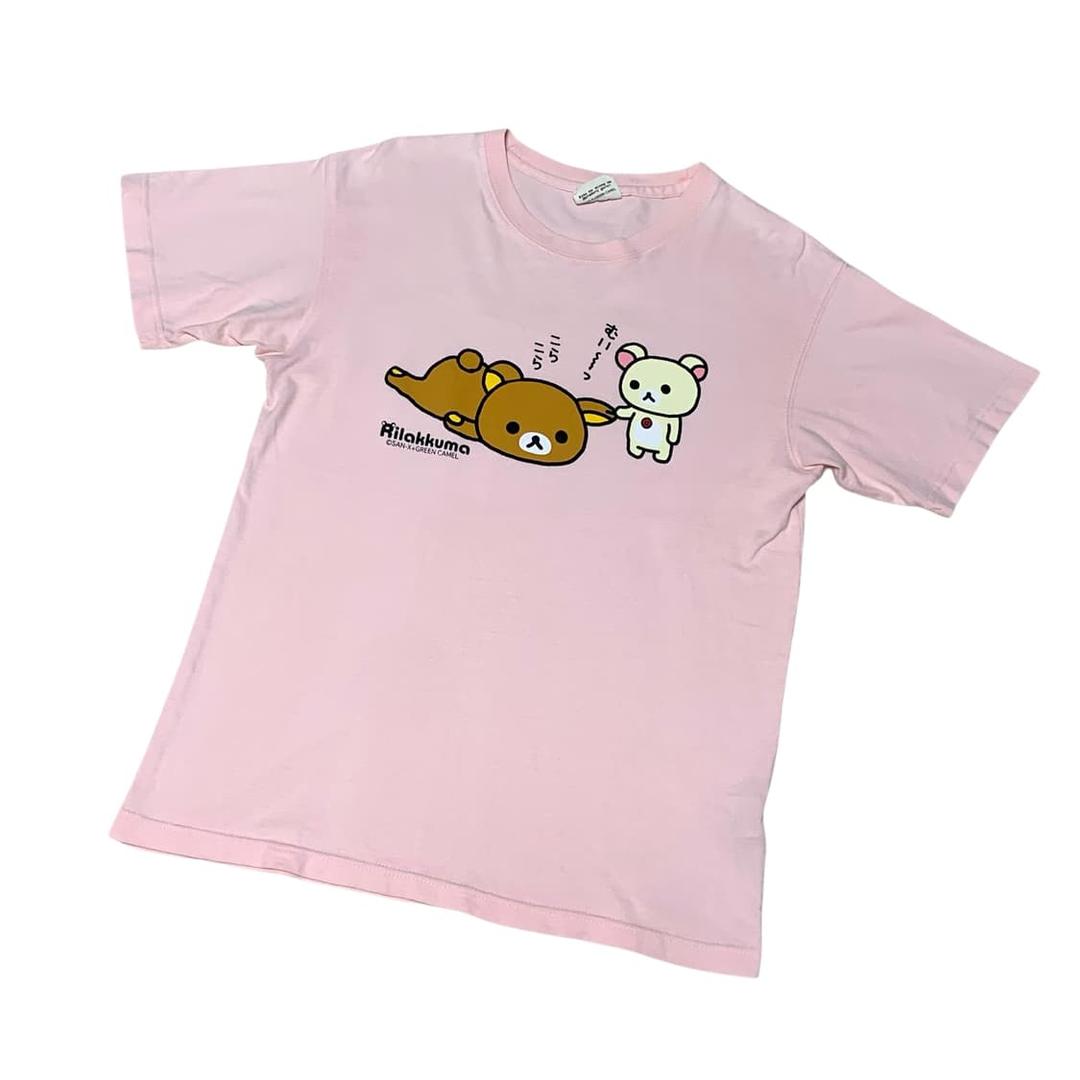 리락쿠마 핑크 반팔 티셔츠 | 후루츠패밀리