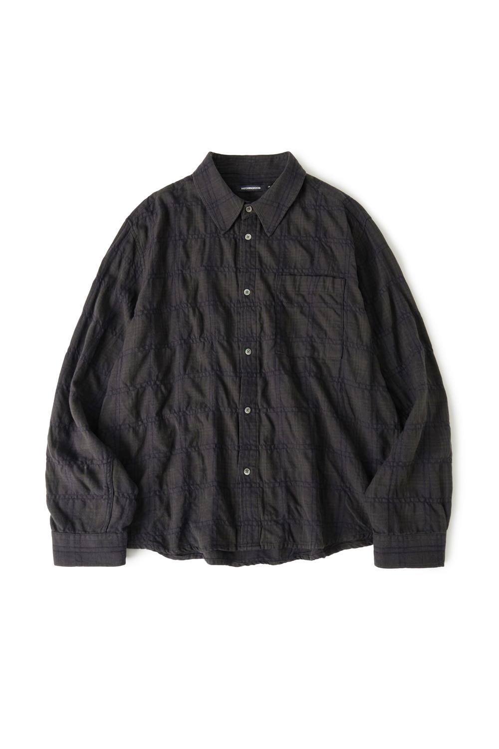 Museum Shirt Shirring Check Dark Brown
