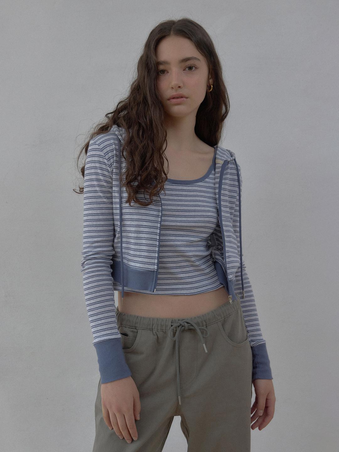 stripe hoodie (blue)