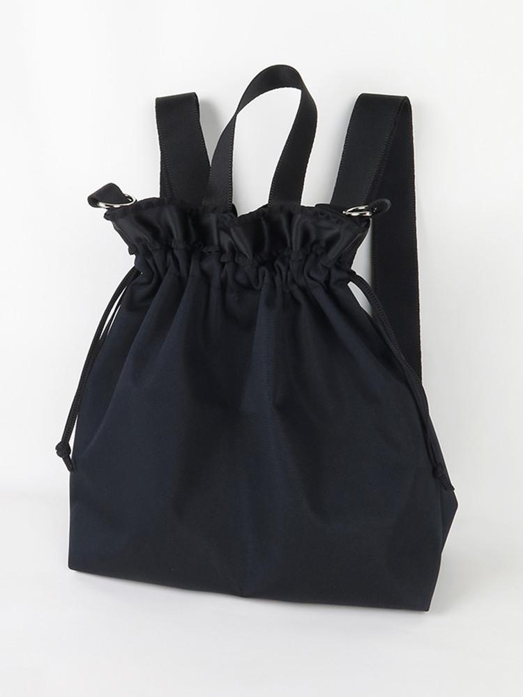 에이바이에이 4 way 블랙 프릴 리본 방수 나일론 복조리 백팩 블랙