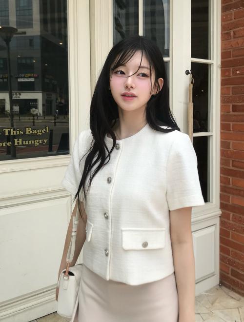 헤르미 트위드 반팔자켓