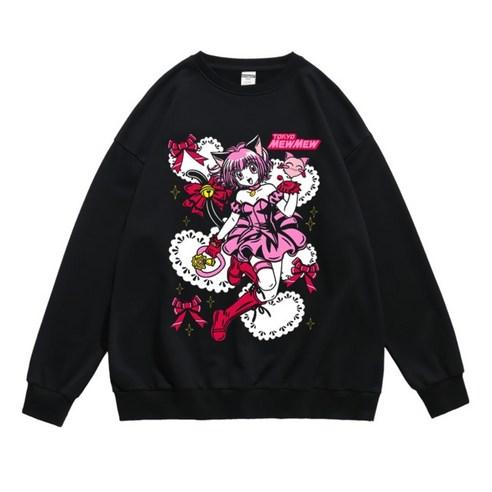 모모미야 이치고 마법소녀 베리베리 뮤우뮤우 긴팔 긴소매 맨투맨 라운드넥 남녀공용 굿즈