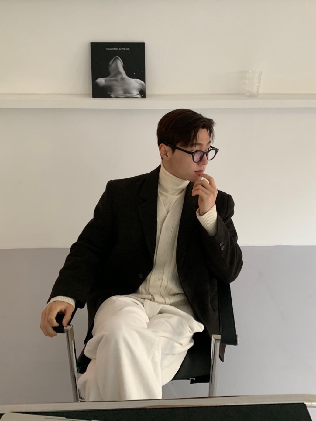 G. Over Fit Felt Wool Blazer Jacket