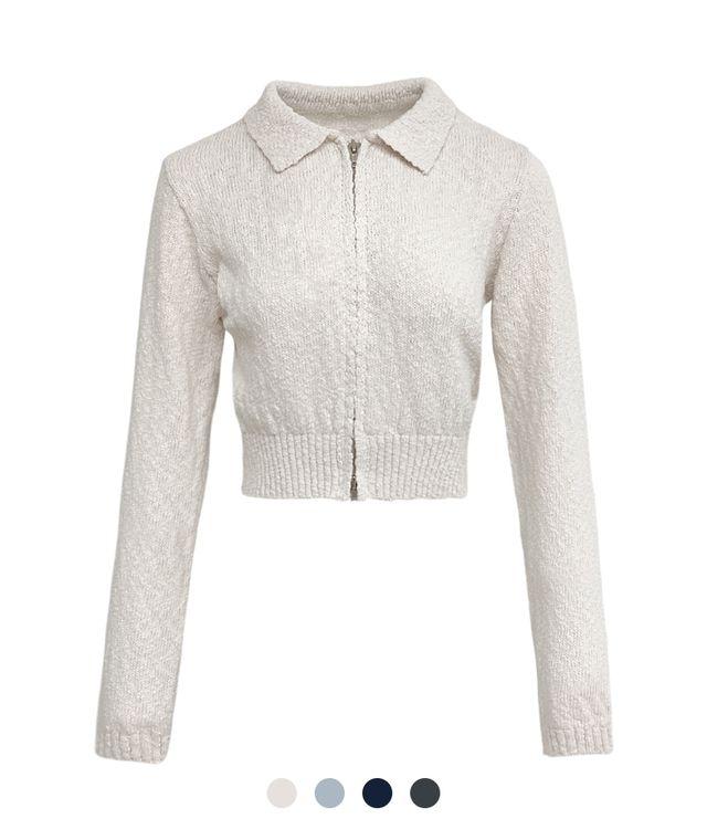 졸리 카라 니트 집업