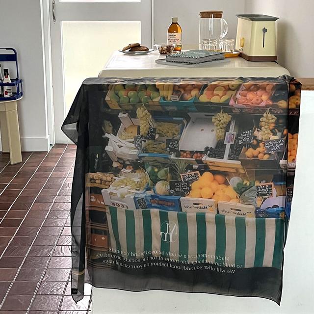 fresh market 쉬폰 패브릭 포스터