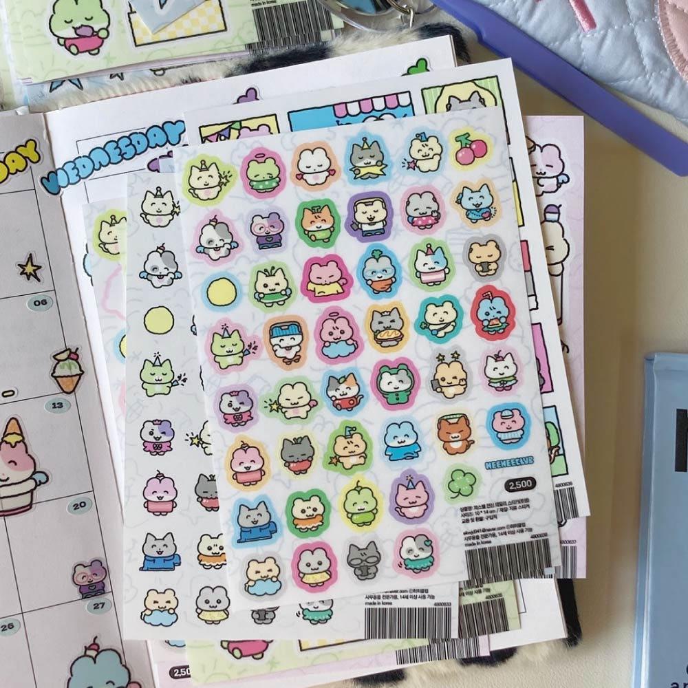 파스텔 전신 데일리 스티커(투명/불투명)