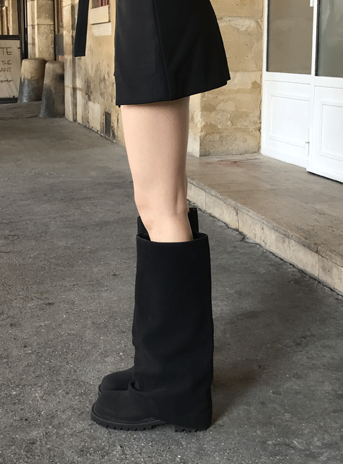 미니포에 모우 스웨이드 롱 부츠 (2color)