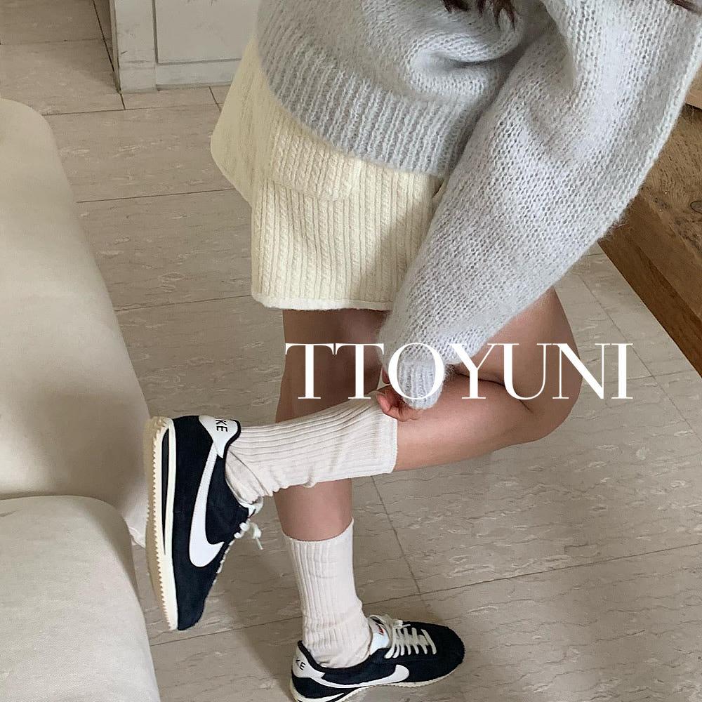 (당일) 리에뜨 코지 팬츠 riette 니트 꽈배기 크림 반바지 떠유니 cozy pants