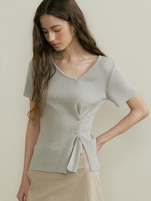 comos 1428 unbalance slit knit (light gray)