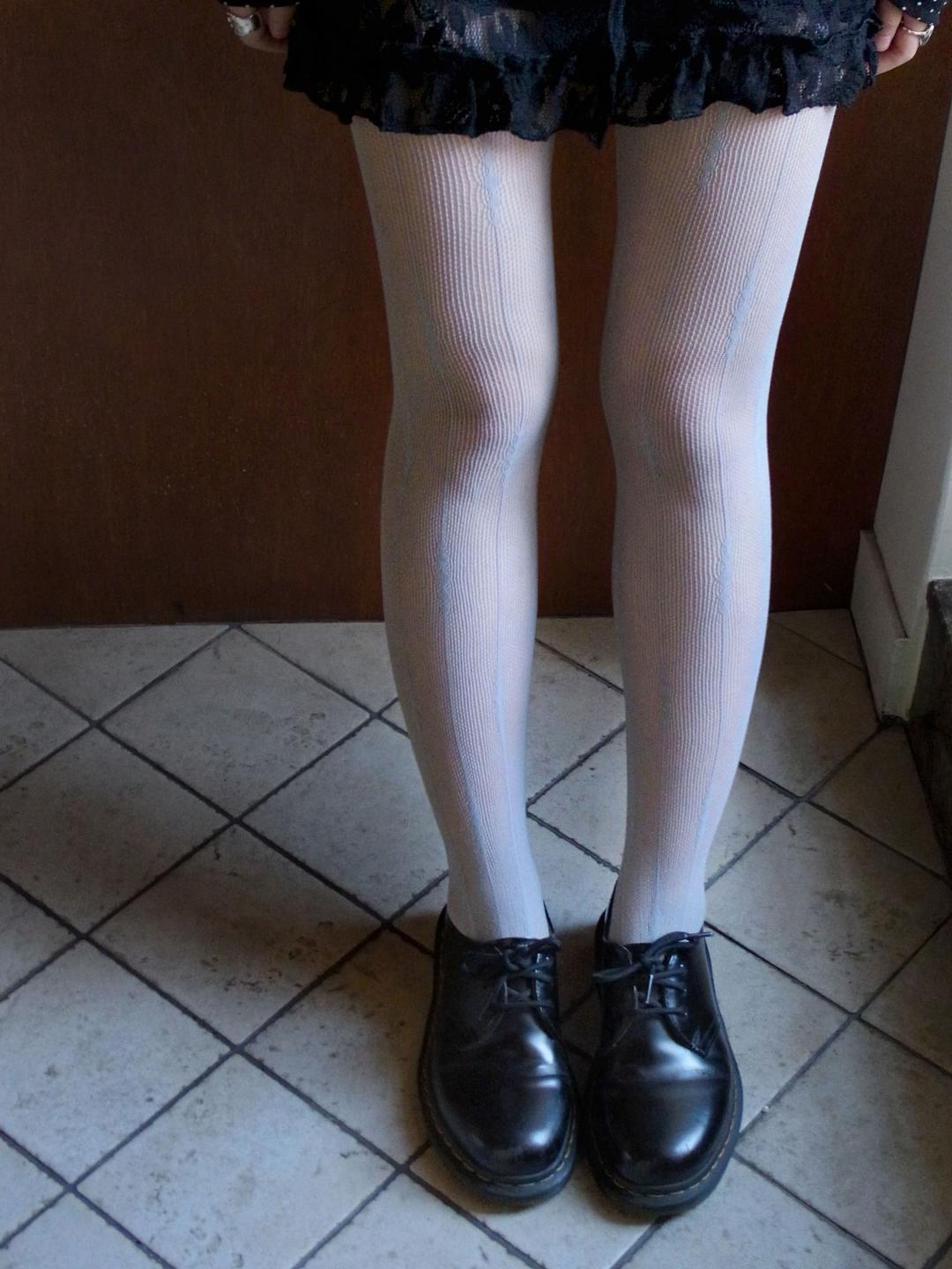 다이아 패턴 스타킹