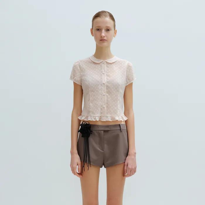 ROUND MINI BLOUSE (PEACH)