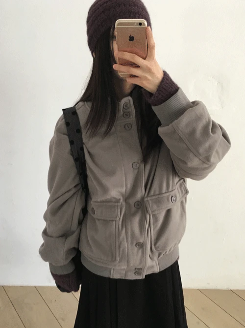 노블 버튼 코트 블루종 (2colors)