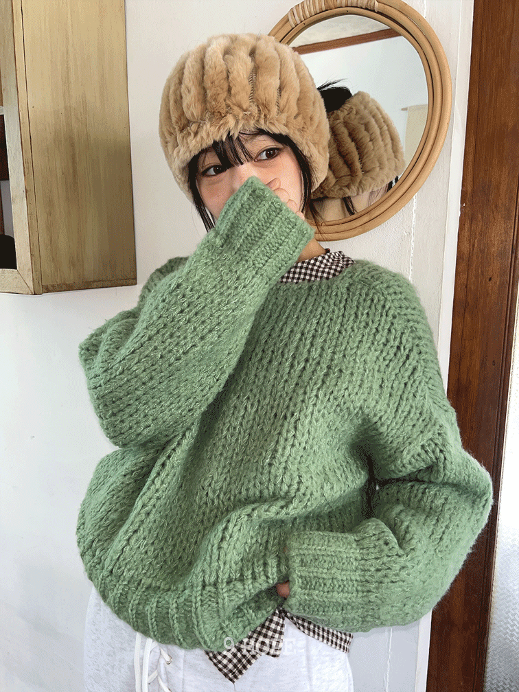 김아홉 츄잉 파스텔 알파카 니트