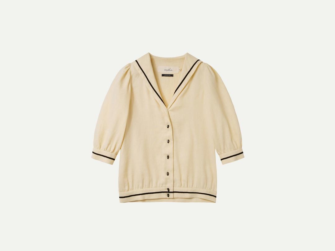 Via Sailor collar blouse (Ivory)