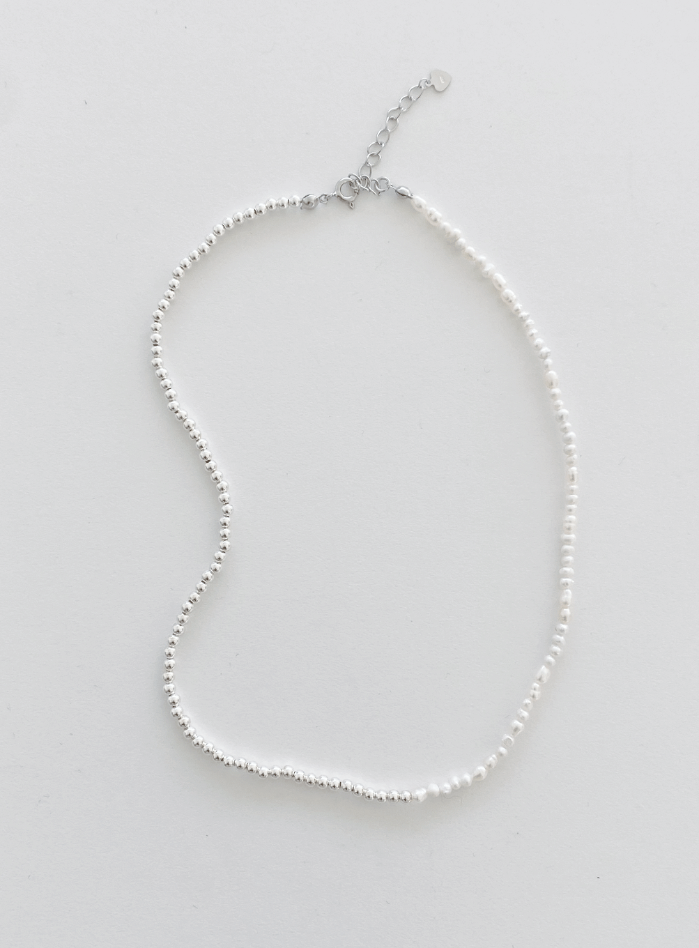 Pearl silver ball mix necklace
