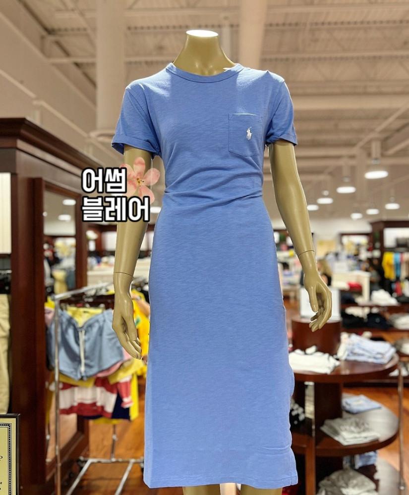 폴로랄프로렌 포니 베이직 코튼 라운드넥 티셔츠 롱원피스