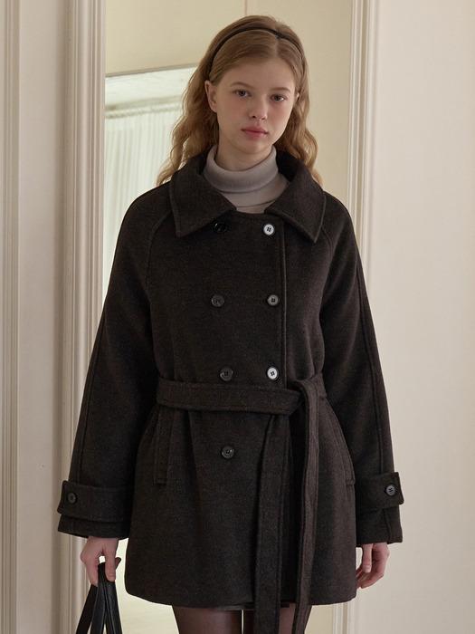 울 하프 코트 차콜 J1832