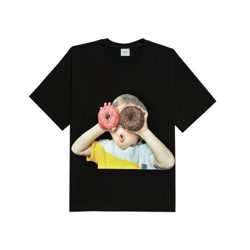 ADLV BABY FACE SHORT SLEEVE T-SHIRT BLACK DONUTS 1 R