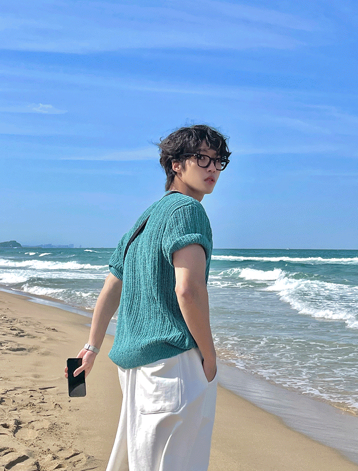 Summer Sactch Buckle Round Half Knit