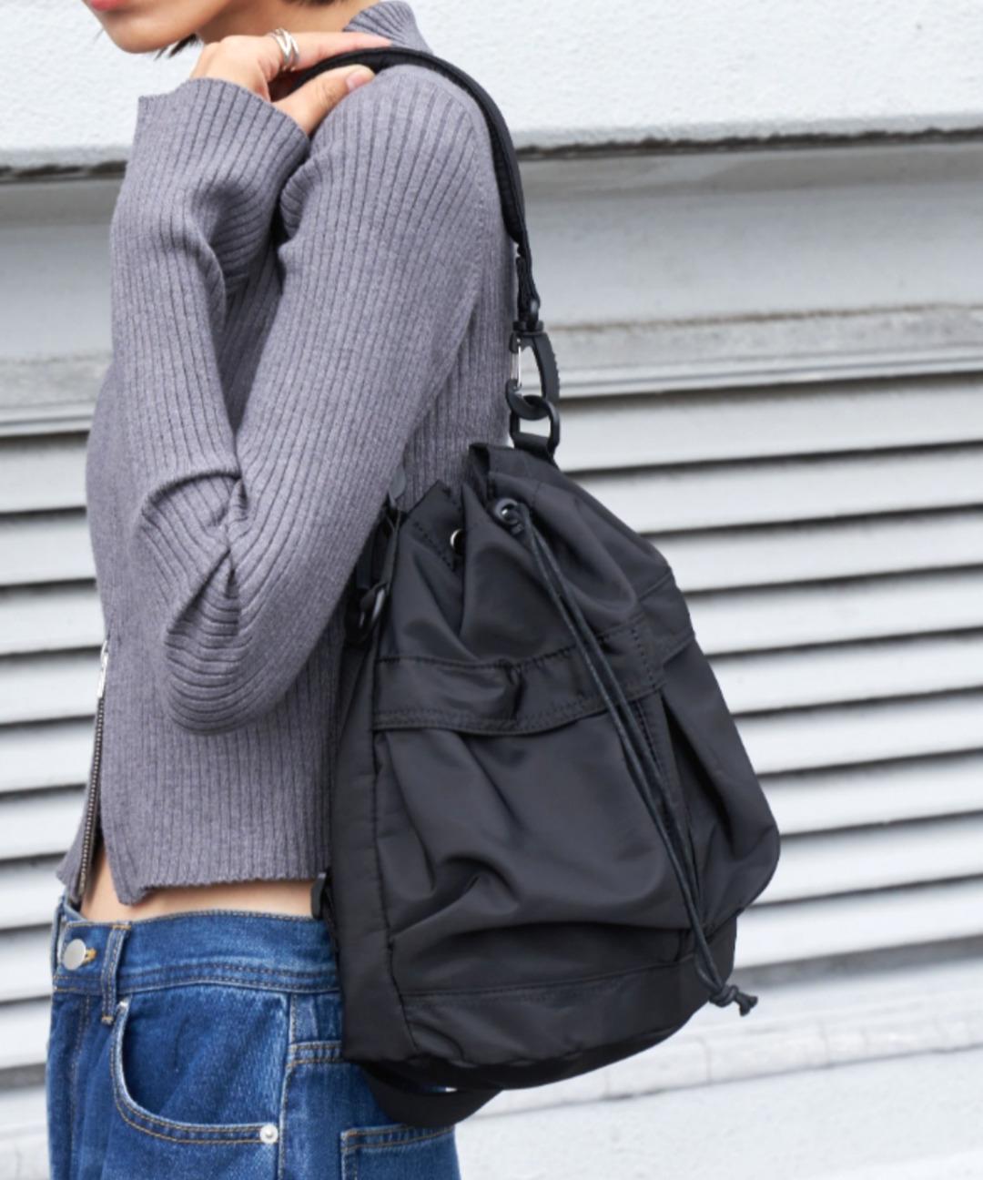 [당일발송] 나일론 버킷백 스트링 백팩 크로스백 숄더백