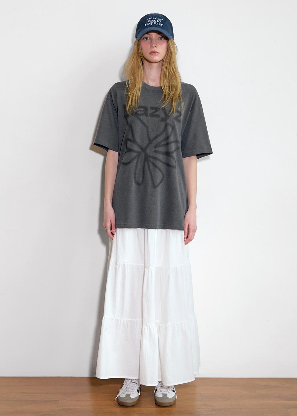 Lazy Cancan Shirring Skirt (3color)