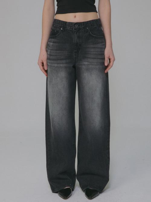 [9686] 오엘라 슬랍 데님팬츠_흑청