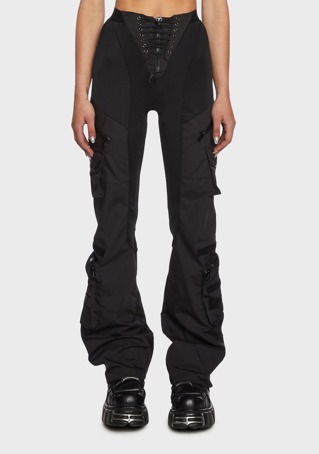 Techno Stretch Cargo Pants - BLACK / X-Small