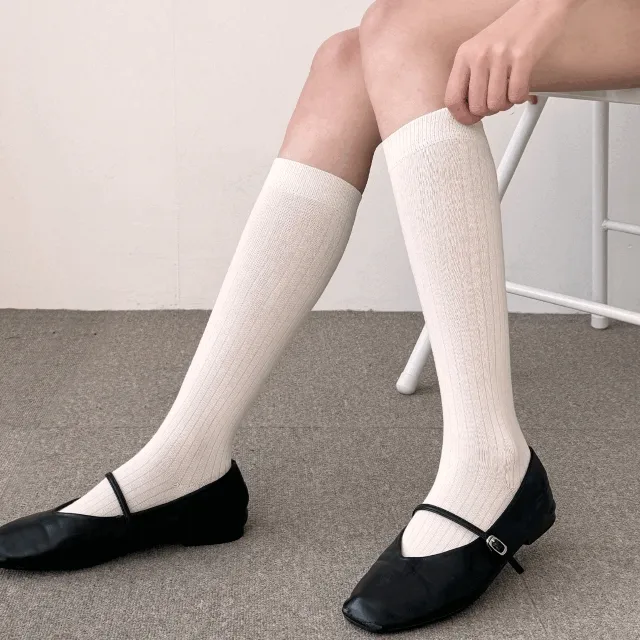 [❣겨울/오늘출발❣]롱 스타킹 골지 주름 레그워머 가을 양말 [2개 구매 시 단가] no.68