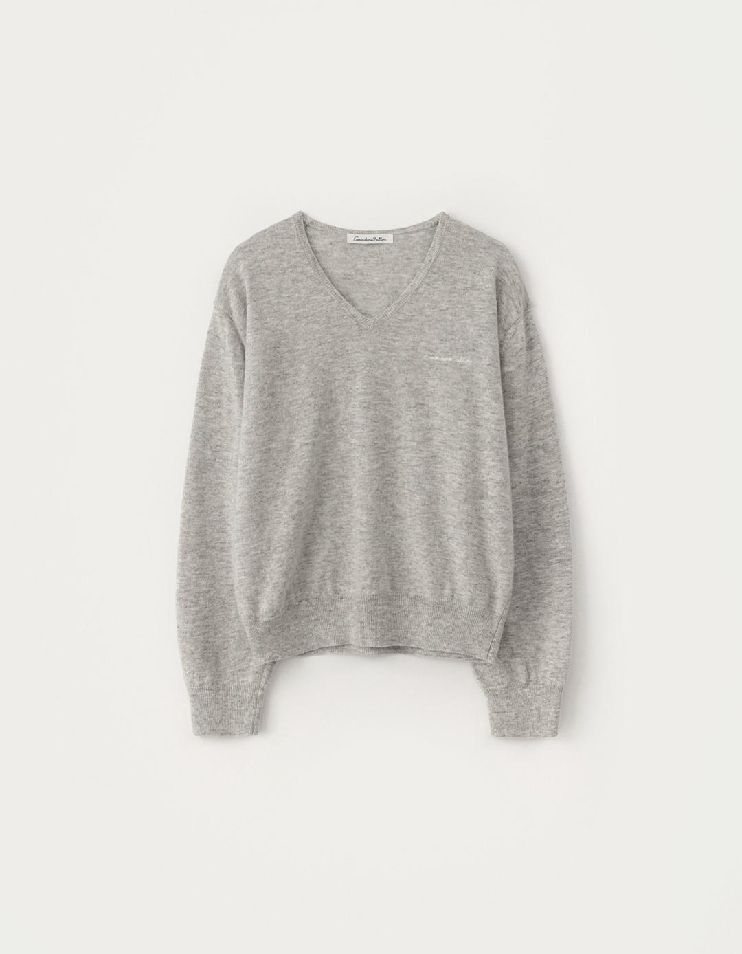 [Release] Roe V-Neck Knit - Light Grey