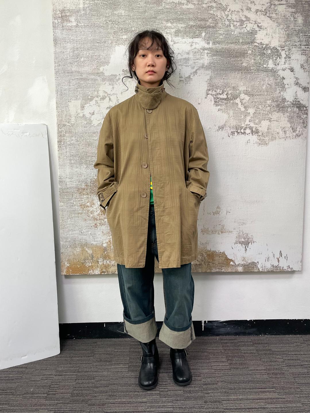 180. Trench cotton check jacket