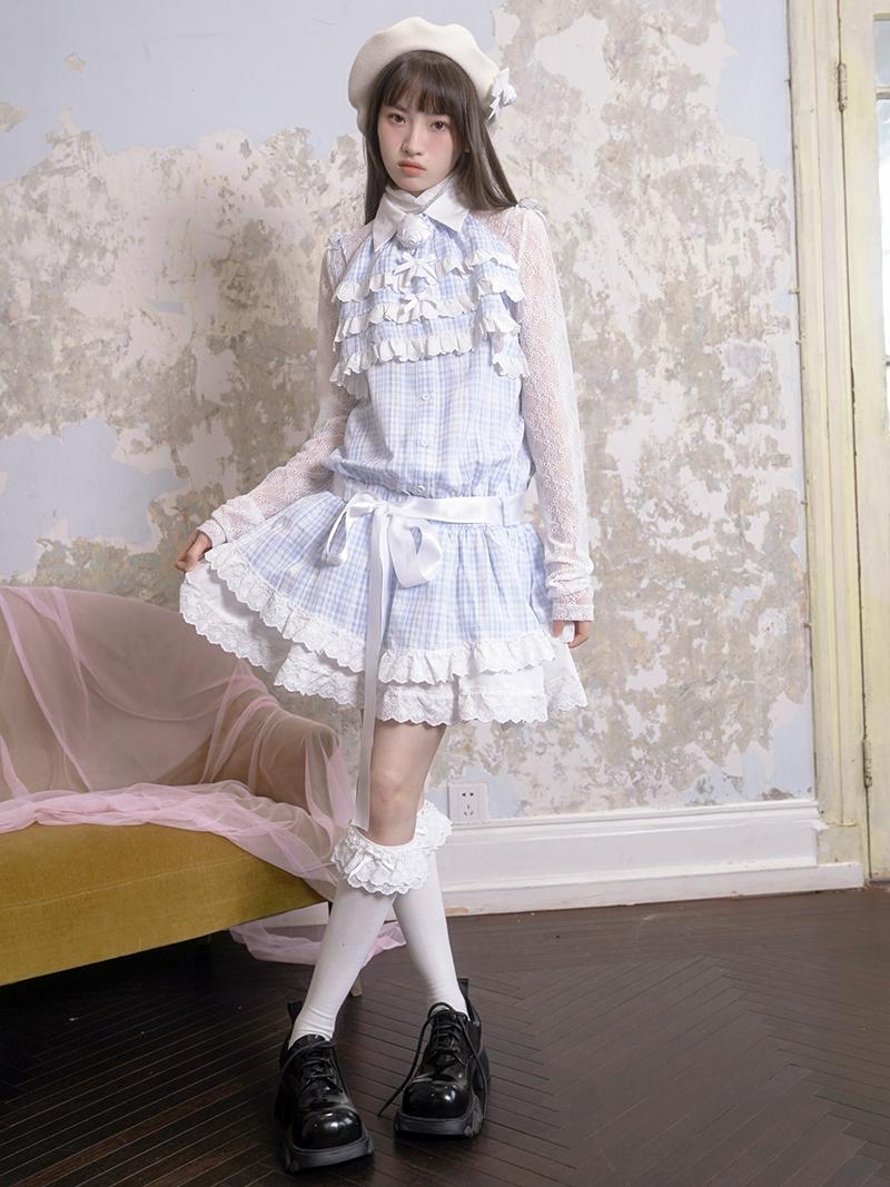 Angel Heart Blue Lace Low Waist Dress