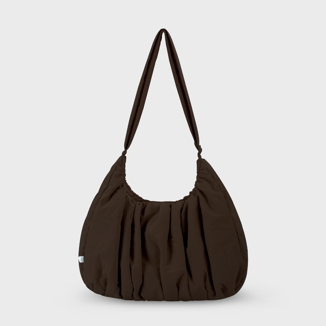 Large Croissant Shirring Cross Bag Truffle