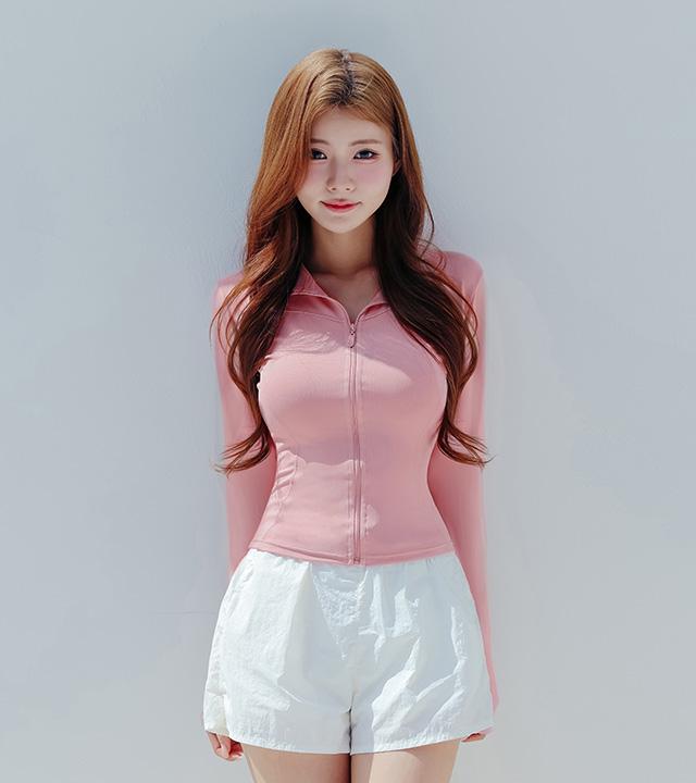 크라시앙 [✨체형보정 대박 비교불가✨]날씬해보이는 컷라인 커플 집업 래쉬가드 남녀공용 슬림핏 체형커버 휴양지 바캉스 비치웨어