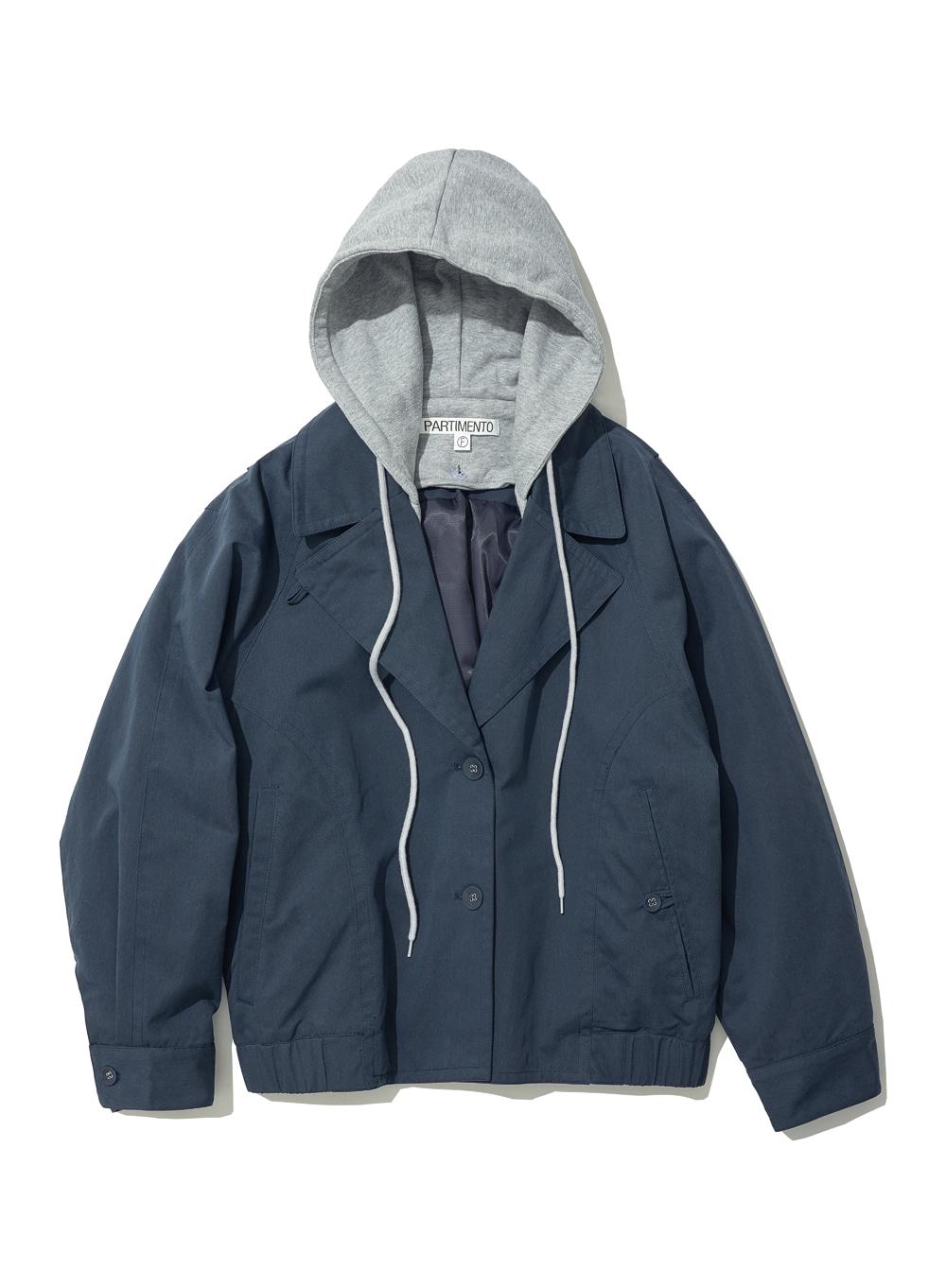 [WOMEN] 3M THINSULATE 2WAY HOODIE BOMBER JACKET_NAVY