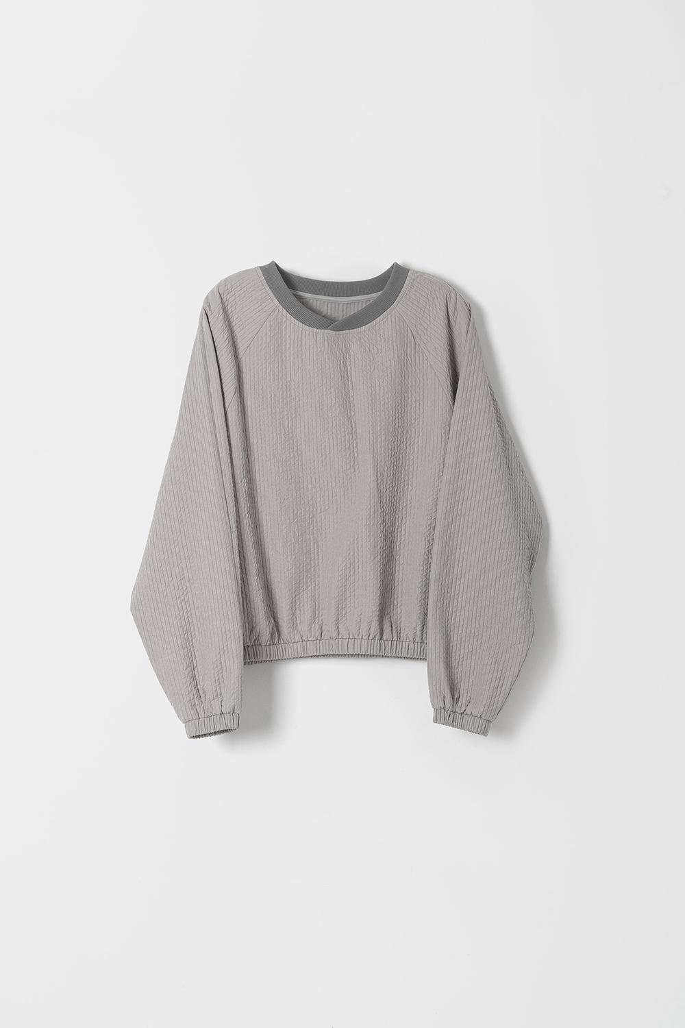 이지 퀼팅 풀오버 그레이