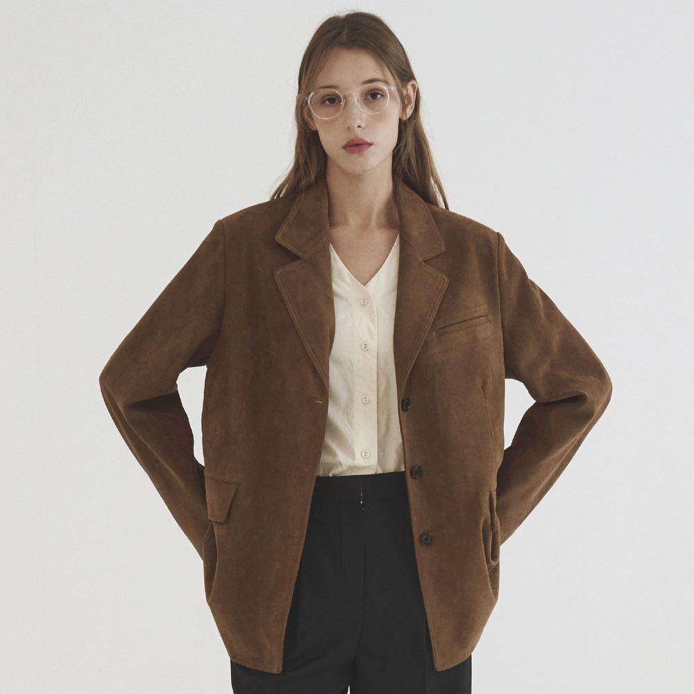 [예약배송][29CM 단독] 클래식 비건 스웨이드 자켓_Brown