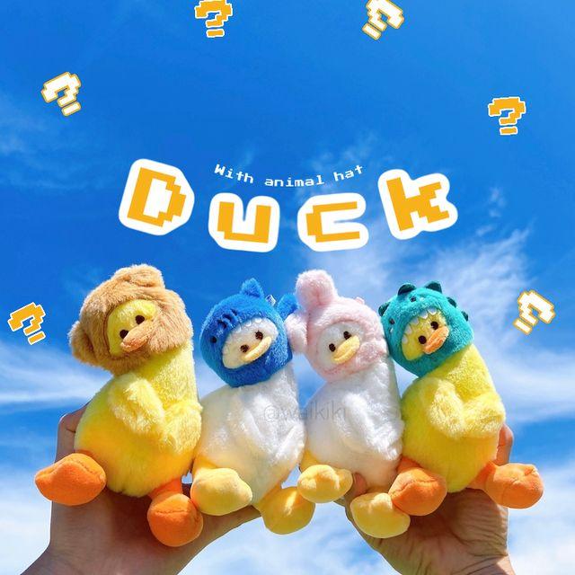 [4colors] 동물 모자 갸우뚱 오리 인형 열쇠고리 키링 우정 커플 생일 선물