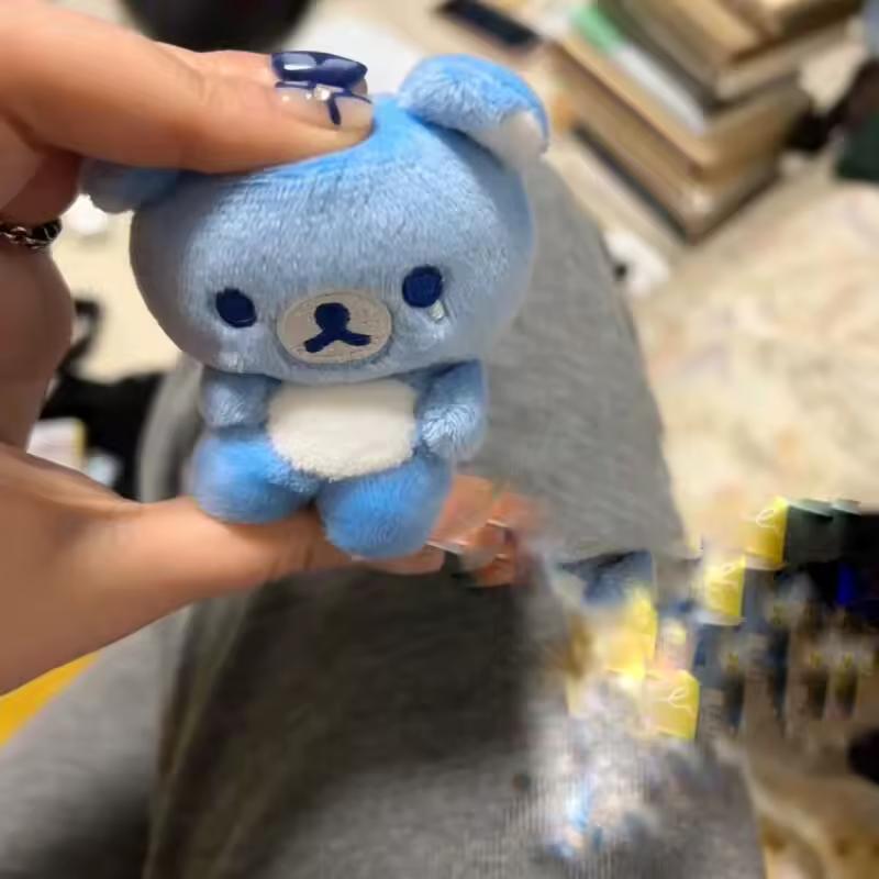 리락쿠마 만화 인형 펜던트 키 체인 Diy 부품 귀여운 곰 인형 장난감 가방 액세서리 푸른 눈물 곰 인형 선물