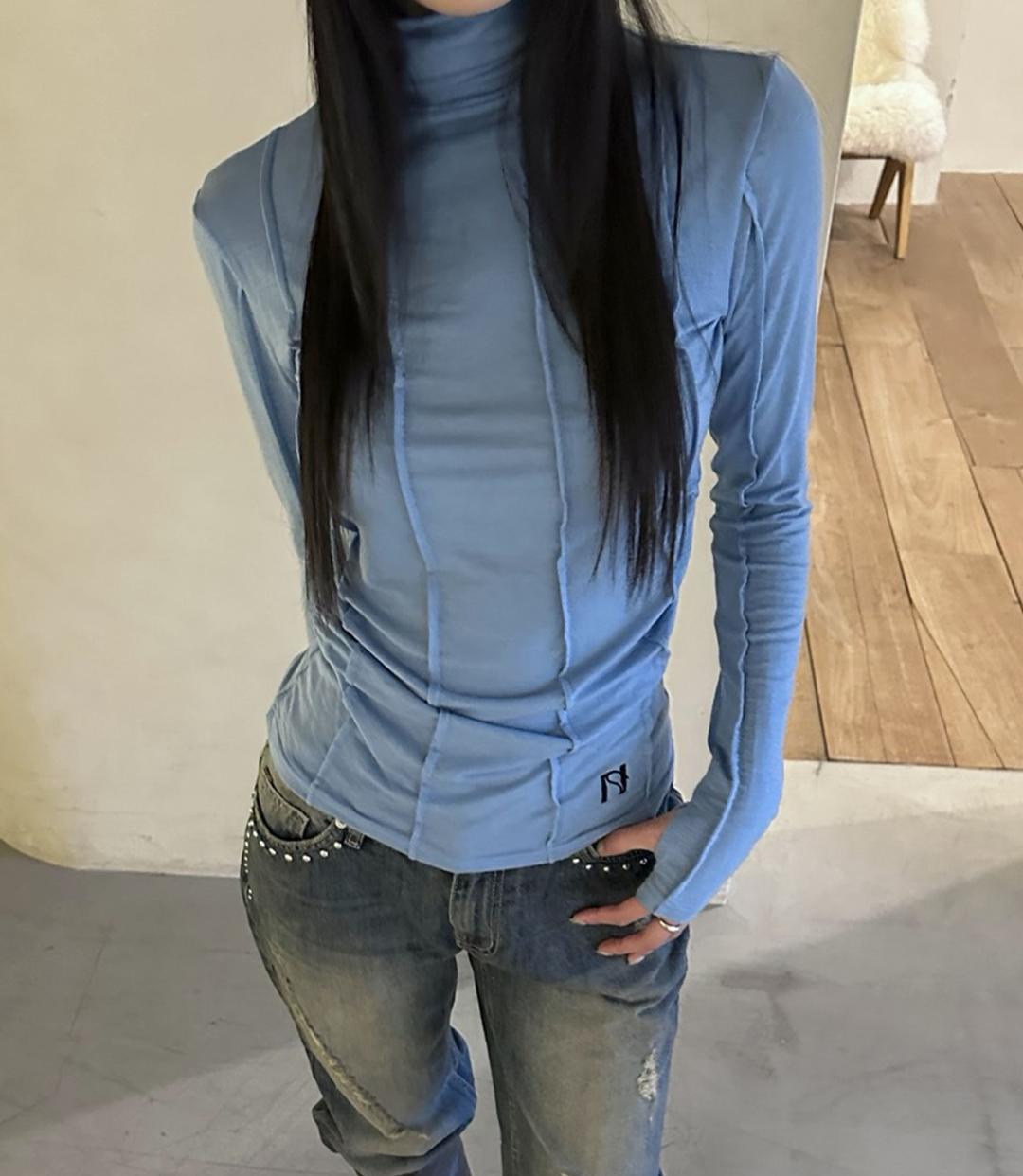 Newalrin Winter Pin tuck See-Through Top