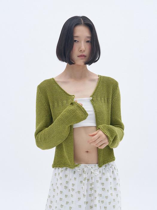 [2차]Luniel Net Knit Cardigan (Olive)