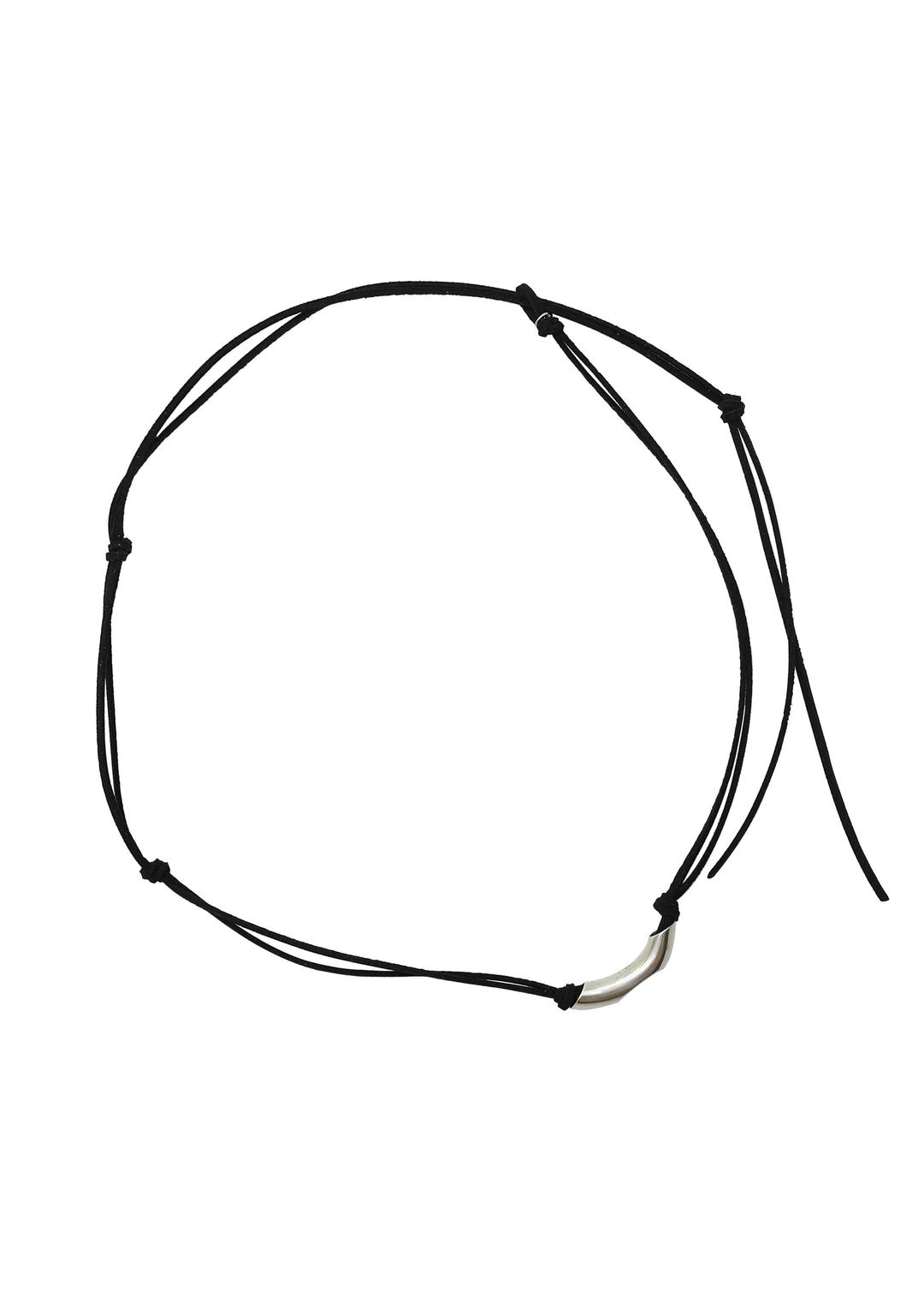 Black suede LOWL pendant necklace