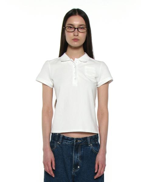 PWC 90s 포켓 폴로 숏슬리브 티_화이트