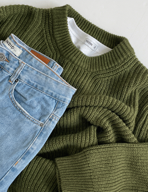 론드 헤비 하찌 라운드 니트 (10color)