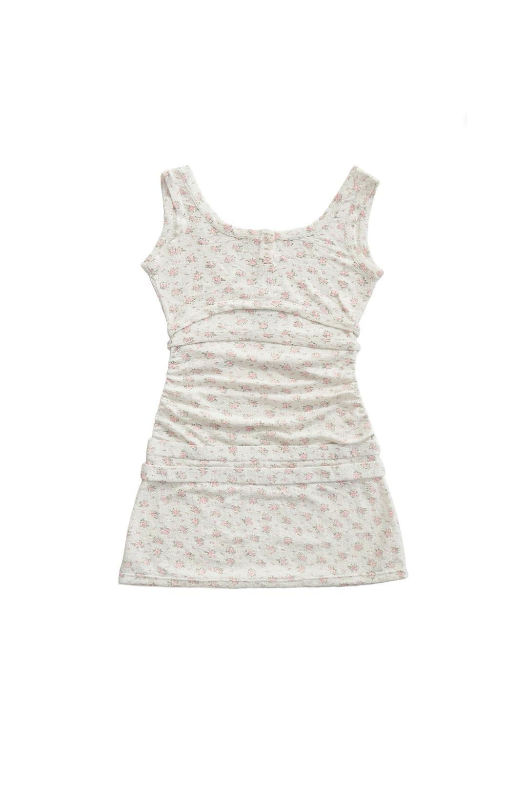 Layerd shirring one piece