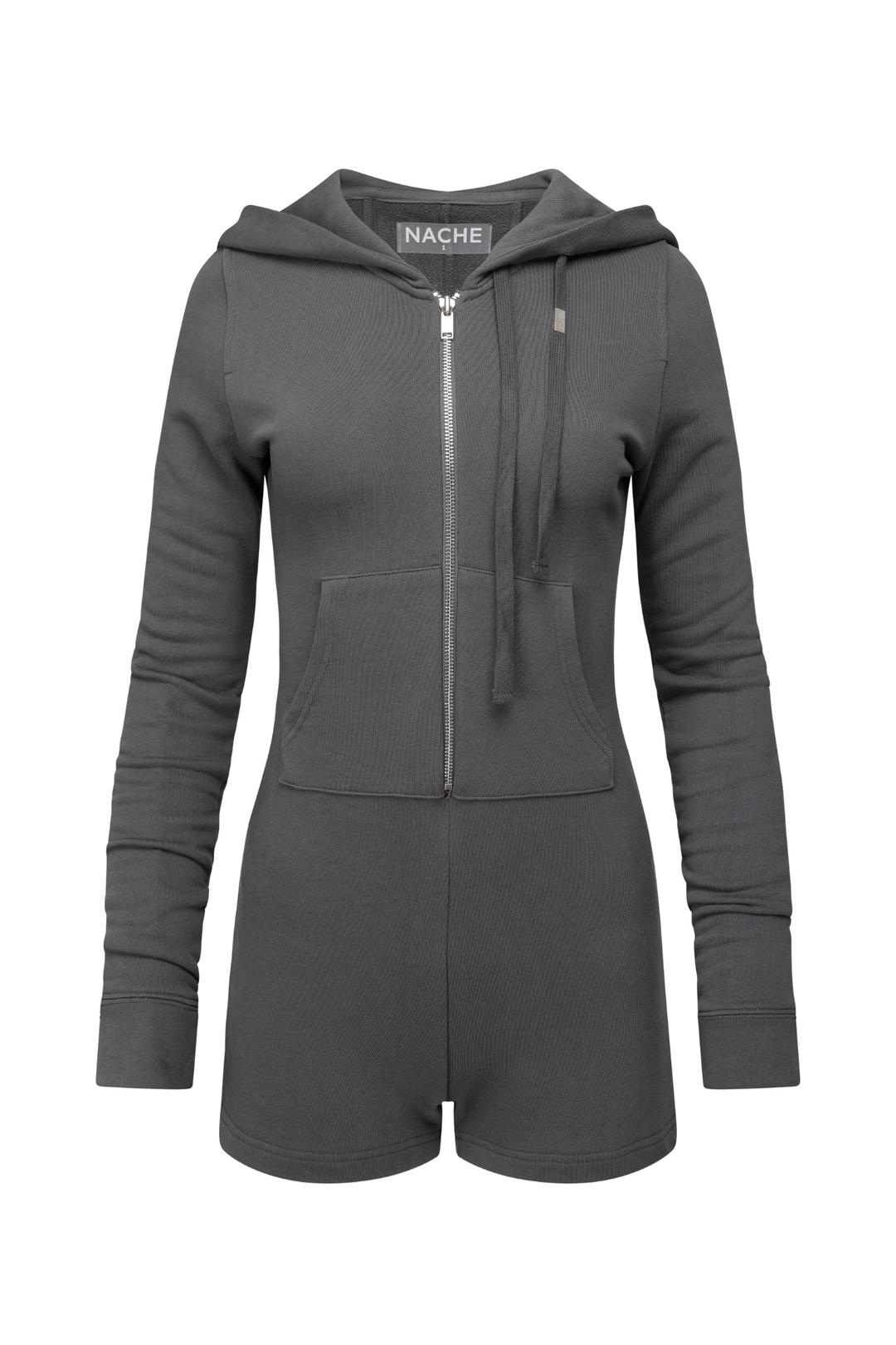 HOODIE HALF JUMPSUIT CHARCOAL