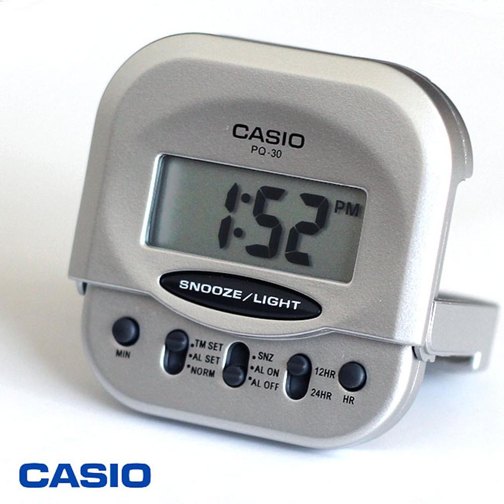 CASIO 카시오 휴대용 여행용 출장용 무소음 탁상 알람시계 PQ-30