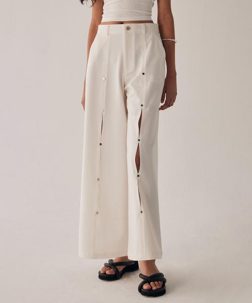 Rivet Slit Trouser [ White ]