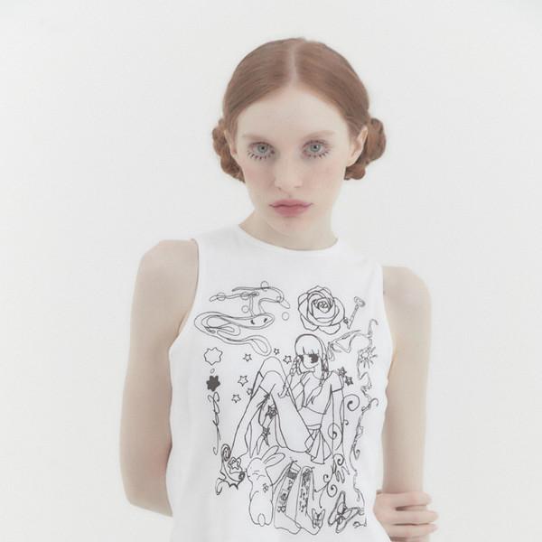 Dream Girl Sleeveless Tee White