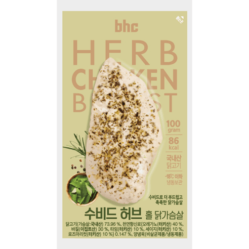 BHC 수비드 허브 홀 닭가슴살, 100g, 30개
