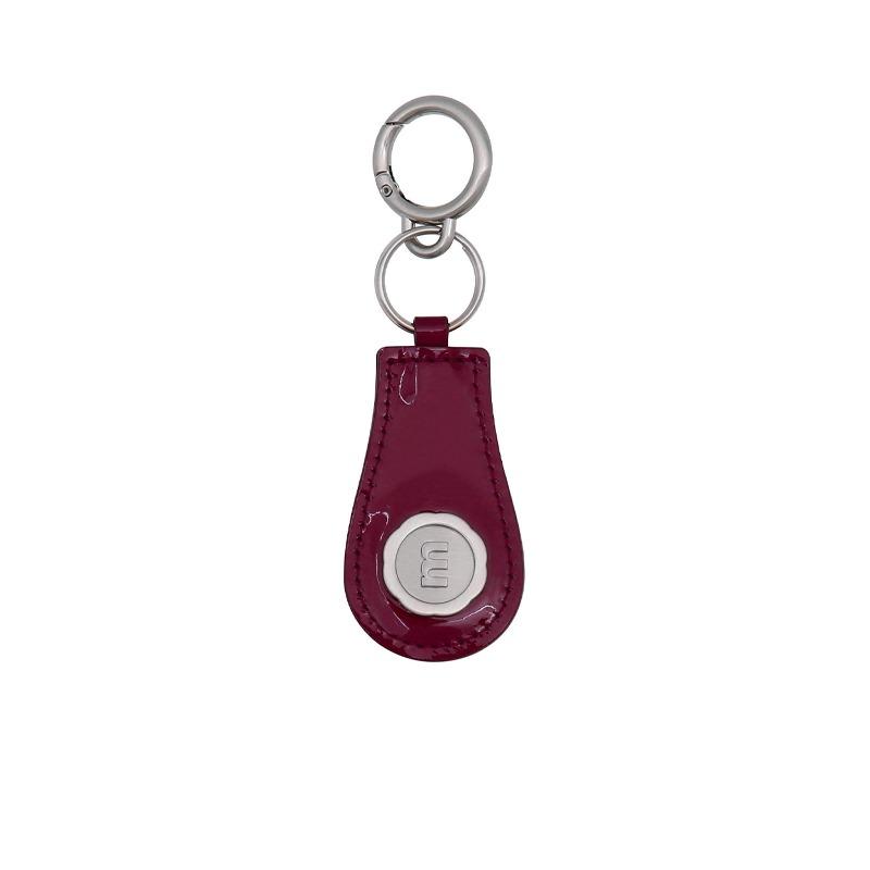 m silver logo keyring - patent wine